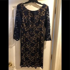 Women’s A.B.S Collection NavyBlue/Nude lace Dress.
